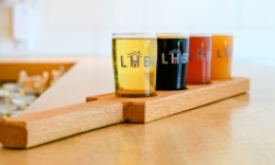 Flight of beers at Little House Brewing Company