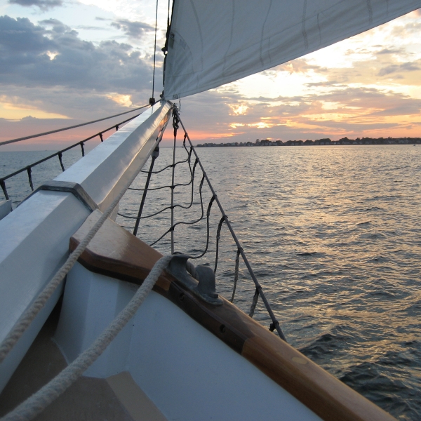 Sailing Boat Into Sunset